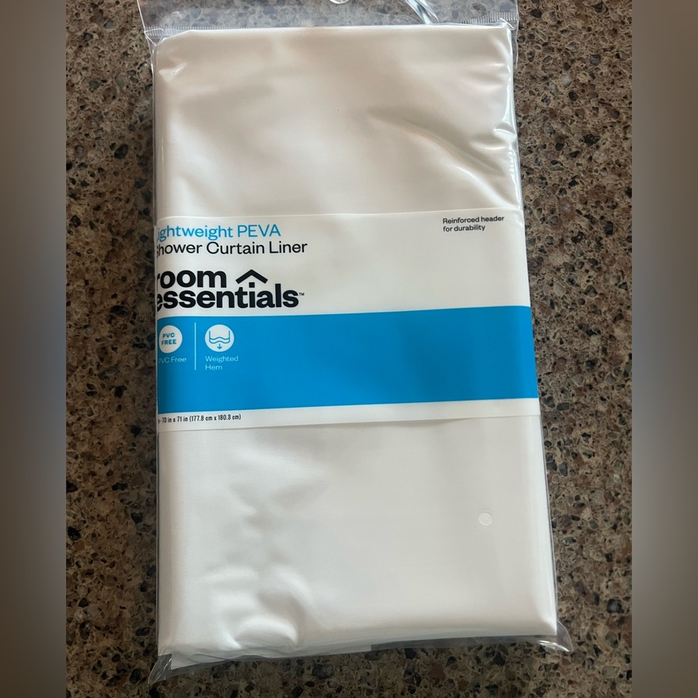 Set of 5- Room Essentials White PEVA Shower Curtain Liner